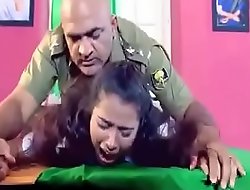 Army officer is forcing a lady to lasting sex in his cabinet